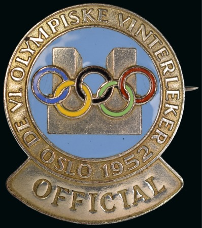 1952 Oslo Officials' participation badge