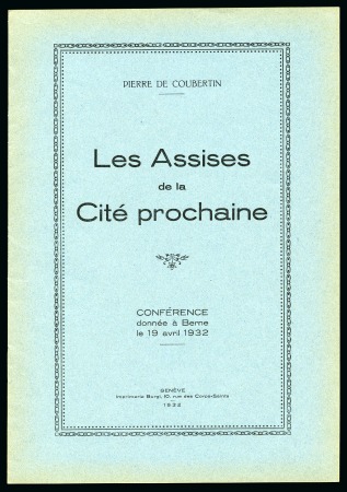 Stamp of Olympics » Pierre de Coubertin and the IOC "Les Assises de la Cité Prochaine" by Pierre de Coubertin