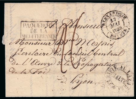 1838 (17.5) Letter from Aleppo via Alexandria to Lyon,