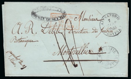 Stamp of Egypt » French Post Offices » Alexandria 1844 (7.3) Letter from Cairo via Alexandria to Montpellier,