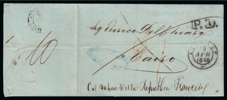 1848 (13.4) Incoming letter from Livorno, Italy to