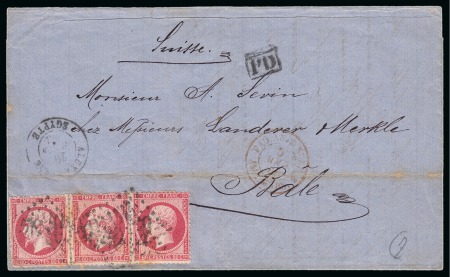 1866 (29.7) Letter from Alexandria to Basel, Switzerland,