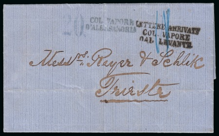 Stamp of Egypt » Austrian Post Offices » Alexandria 1867 (18.10) Folded stampless entire Alexandria to