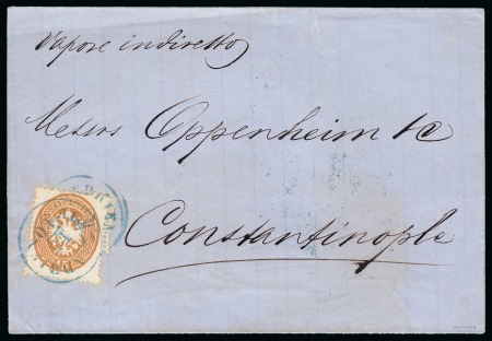 1863 (15.10) Folded cover to Constantinople franked