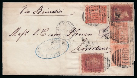 1873 (11.3) Folded cover from Alexandria to London,