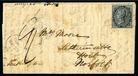 Stamp of Egypt » British Post Offices » Suez 1858 (22.8) Letter from Calcutta, India to Holt, England