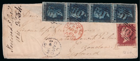 1861 (26.3) Envelope from Cairo to London with 1854-61