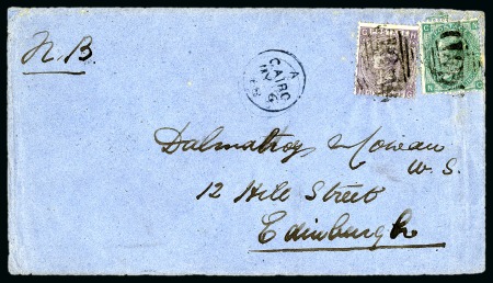 Stamp of Egypt » British Post Offices » Cairo 1868 (6.5) Letter from Cairo to Edinburgh, Scotland,