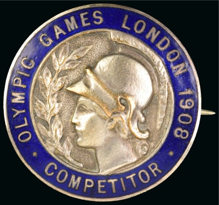 Stamp of Olympics » 1908 London 1908 London participant's pin badge for the WINTER GAMES in 1908