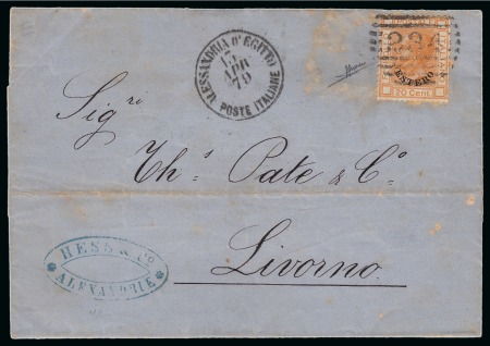 Stamp of Egypt » Italian Post Offices » Alexandria 1879 (13.4) Folded entire from Alexandria to Livorno,