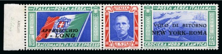 Stamp of Italy 1933 Balbo Transatlantic "Volo di Ritorno / New York - Roma" overprint on 5L25 +44L75, mint lh
