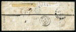 Stamp of Mauritius » 1859 Dardenne Issue (SG 41-44) 1859 Dardenne 2d. blue, two singles with one just touched, tied by barred cancels to 1860 (May 7) cover to France