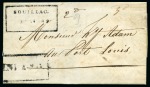1848 (Apr 24) Entire letter from the village of Surinam in Souillac to Port Louis with framed "SOUILLAC" ds and "INLAND" hs adjacent