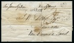 Stamp of Mauritius » Pre-Stamp & Stampless Postal History 1851 (Apr 30) Entire from Port Louis to VAN DIEMEN'S LAND (Tasmania) with "PAID" circle hs