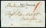 Stamp of Mauritius » Pre-Stamp & Stampless Postal History 1860 (Aug 28) Entire from Madras to Mauritius with "Late Received" hs