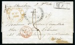 1840 (Oct 26) Entire from Port Louis "via Bourbon" (Réunion) to France, with Mauritius double circle despatch cds