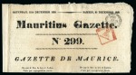 Stamp of Mauritius » Pre-Stamp & Stampless Postal History 1828-43, Group of gazettes all with "MAURITIUS & DEPENDENCIES" cachets with crowned "G III R" inside and red diamond "INTERNAL REVENUE / MAURITIUS" with GR cypher inside