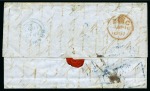 Stamp of Mauritius » Pre-Stamp & Stampless Postal History 1851 (Jan 11) Envelope from Mahébourg to England with blue "PAID" and Mahébourg boxed ds