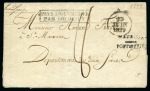 Stamp of Mauritius » Pre-Stamp & Stampless Postal History 1829 (Feb 18) Entire from Mauritius to France with "MAURITIUS / POST OFFICE" hs