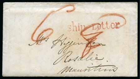 1862 (Dec 22) Envelope with original letter from a missionary in MADAGASCAR, with red "Ship Letter" hs