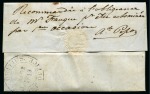 Stamp of Mauritius » Pre-Stamp & Stampless Postal History 1849 (Mar 2) Entire sent locally to Savanne, top backflap with forwarding annotation