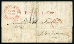 1850 (Nov 19) Wrapper from Mauritius to France with red "Foreign Letter" hs 