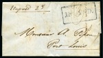 1847 (Dec 2) Entire sent locally from Souillac to Port Louis with framed "INLAND." hs and endorsed "Unpaid 2d"