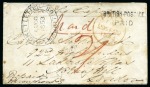 Stamp of Mauritius » Pre-Stamp & Stampless Postal History 1852-53 Pair of covers from Mauritius via the Cape to England with instructional handstamps