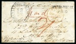 1852-53 Pair of covers from Mauritius via the Cape to England with instructional handstamps