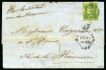 NEW SOUTH WALES: 1856 (Dec 31) Wrapper from Sydney to REUNION with 1852 3d dull yellow green