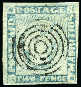 1855-58 Post Paid 2d blue, position 2, used