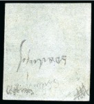 1849-54 Post Paid 2d. blue, position 7, exhibiting the famous 'PENOE' for 'PENCE' error