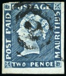 1854-57 Post Paid, 2d blue, position 7, exhibiting the famous 'PENOE' for 'PENCE' error
