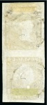 1853-55 1d. vermilion, vertical pair, positions 4/7, used