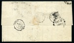 Stamp of Mauritius » 1859 Lapirot Issue 1859 Lapirot 2d. blue, horizontal pair, positions 9-10, on folded entire letter from Port Louis to France