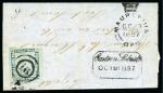 Stamp of Mauritius » 1848-59 Post Paid Issue » Latest Impressions (SG 23-25) 1856-58 Post Paid 2d. blue, position 2, paying the 2d village to Port Louis on folded cover