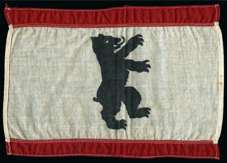 Berlin Bear flag, 284x190mm, cotton with black printed bear