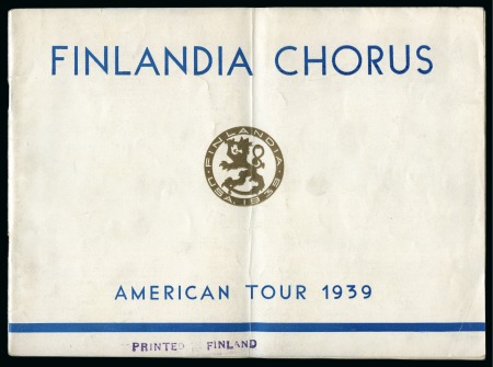 Finlandia Chorus Tour of America 1939 brochure