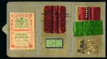 Pin and Needle set, contained on a folded piece of card showing the Hindenburg with "OLYMPIA-JAHR / 1936" either side