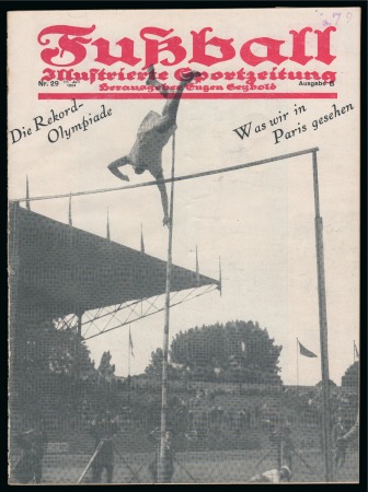 Stamp of Olympics » 1924 Paris » Memorabilia 1924 Paris: "Fussball" (football) magazines, 17th & 24th July 1924