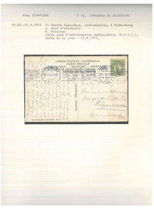 1912 Stockholm comprehensive collection of cancellations mostly written up on album pages, the majority used with the Olympic roller cancel during the Games