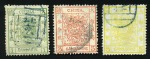 1883 Large Dragon thick paper, clean cut perfs, 1ca, 2ca and 5ca used