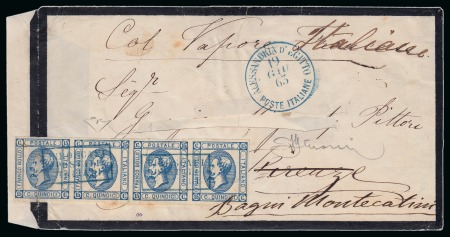 Stamp of Egypt » Italian Post Offices » Alexandria 1863 (19.6) Mourning envelope bearing Italy 1863 lithographed