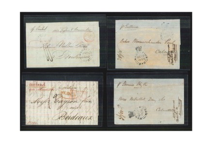 1843-56, Group of four stampless covers