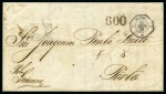 1860 (Sept 30) Entire letter from Bahia to Porto, bearing BRÉSIL/2-2 octagonal date stamp