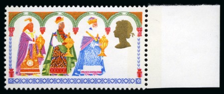 Stamp of Great Britain » Queen Elizabeth II 1969 Christmas 1s6d with SLATE OMITTED error, mint nh
