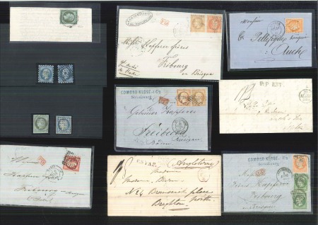 Stamp of France » Collections 1829-1876, Intéressant lot de 17 lettres et 4 timbres