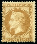 1867, Empire Lauré 10c bistre et 20c bleu