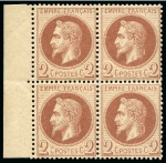 1862, Empire Lauré 1c bronze et 2c rouge-brun