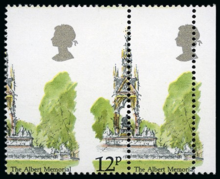 Stamp of Great Britain » Queen Elizabeth II 1980 London Landmarks 12p showing spectacular misperf